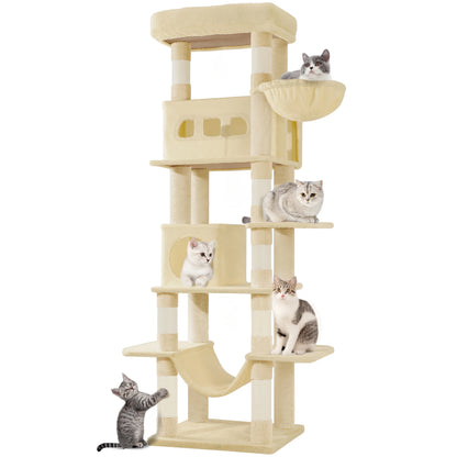 Villa Verticale XL 170 cm pour Chats – Arbre à Chat Multi-Niveaux