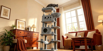 Villa Verticale XL 170 cm pour Chats – Arbre à Chat Multi-Niveaux