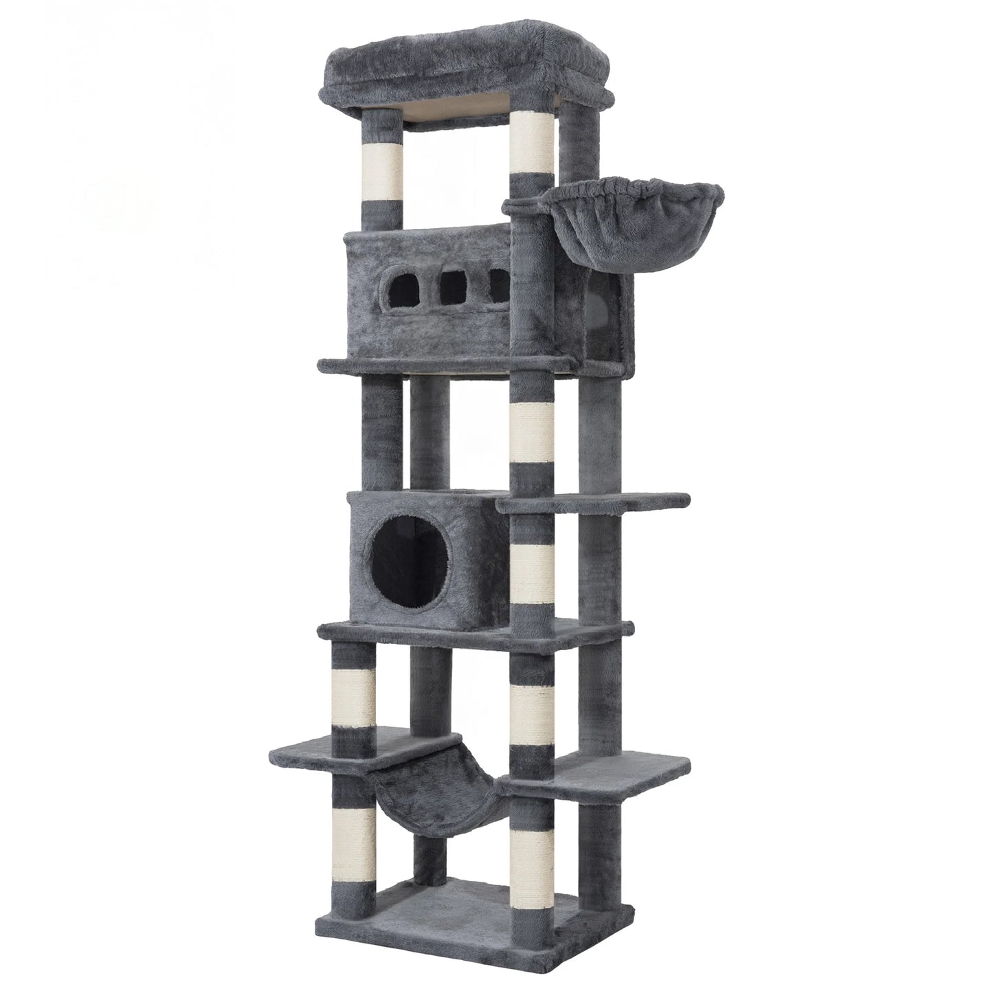 Villa Verticale XL 170 cm pour Chats – Arbre à Chat Multi-Niveaux