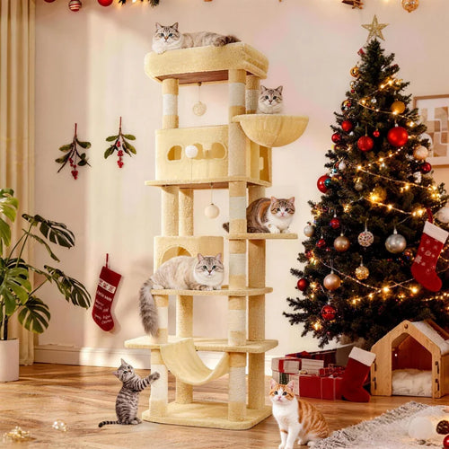 Villa Verticale XL 170 cm pour Chats – Arbre à Chat Multi-Niveaux