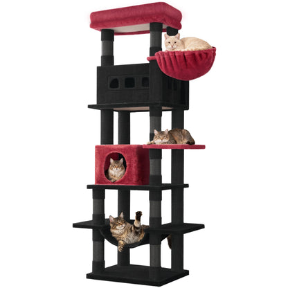 Villa Verticale XL 170 cm pour Chats – Arbre à Chat Multi-Niveaux