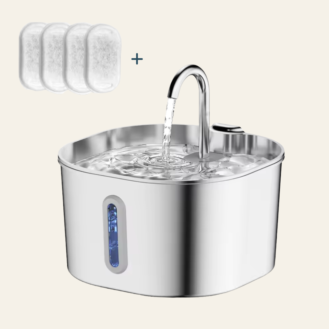 Fontaine à eau inox Premium — 2,2L pour chien et chat