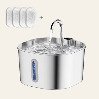 Fontaine à eau inox Premium — 2,2L pour chien et chat