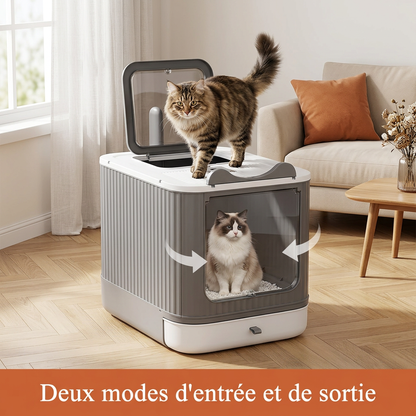 Bac à litière fermé XL — Double entrée, anti-odeurs, pour chat Pets Lover Store