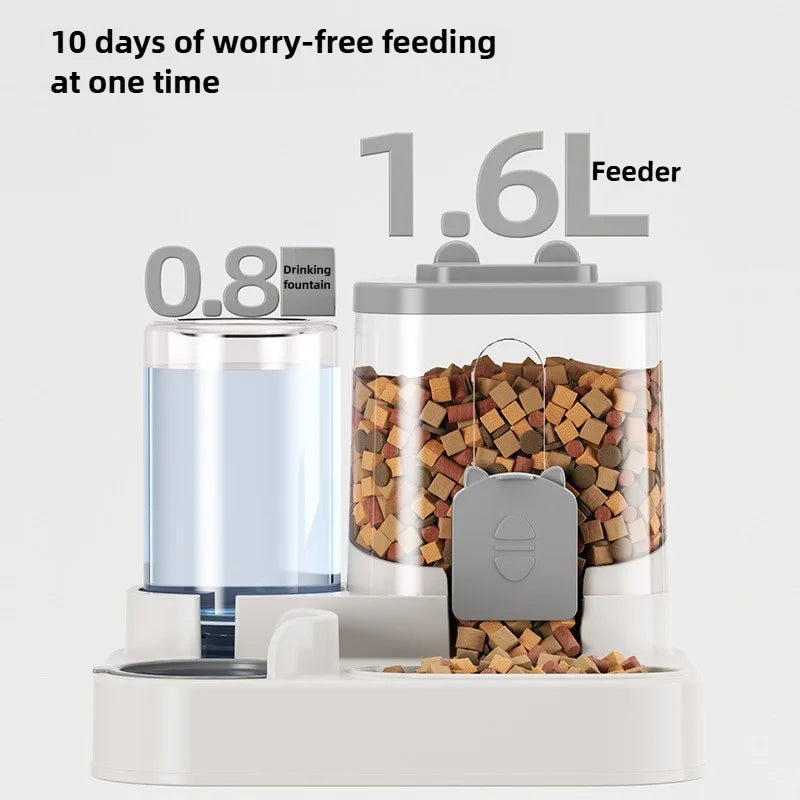 Distributeur automatique eau & croquettes — Pour chien et chat