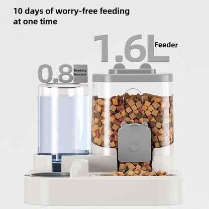 Distributeur automatique eau & croquettes — Pour chien et chat