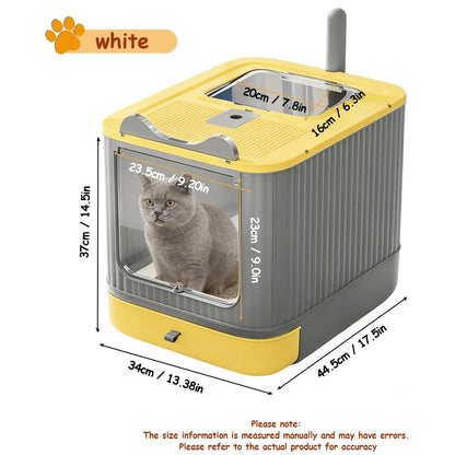 Bac à litière fermé XL — Double entrée, anti-odeurs, pour chat