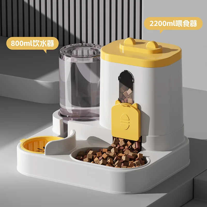 Distributeur automatique eau & croquettes — Pour chien et chat