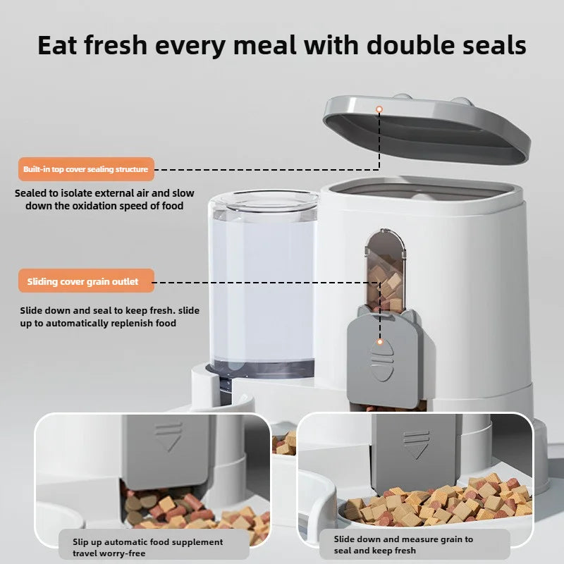 Distributeur automatique eau & croquettes — Pour chien et chat