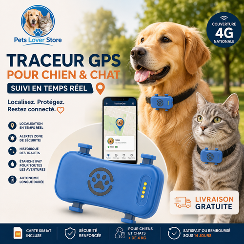 Traceur GPS 4G pour chien et chat Pets Lover Store