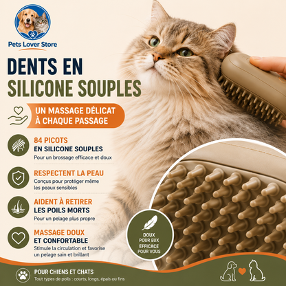 SteamGroom™ – Brosse vapeur pour chiens et chats